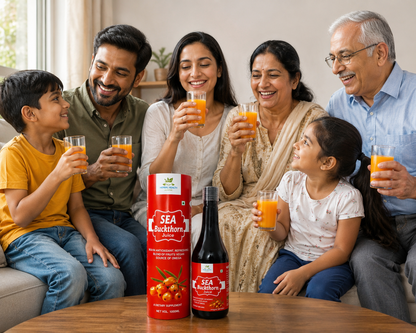 Premium sea Buckhorn Juice - 1000ml | Rich in Antioxidants & Omega