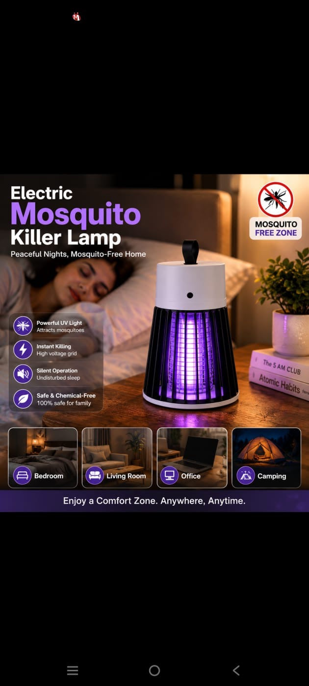 Electric Mosquito Killer Lamp – USB Rechargeable Mosquito Trap