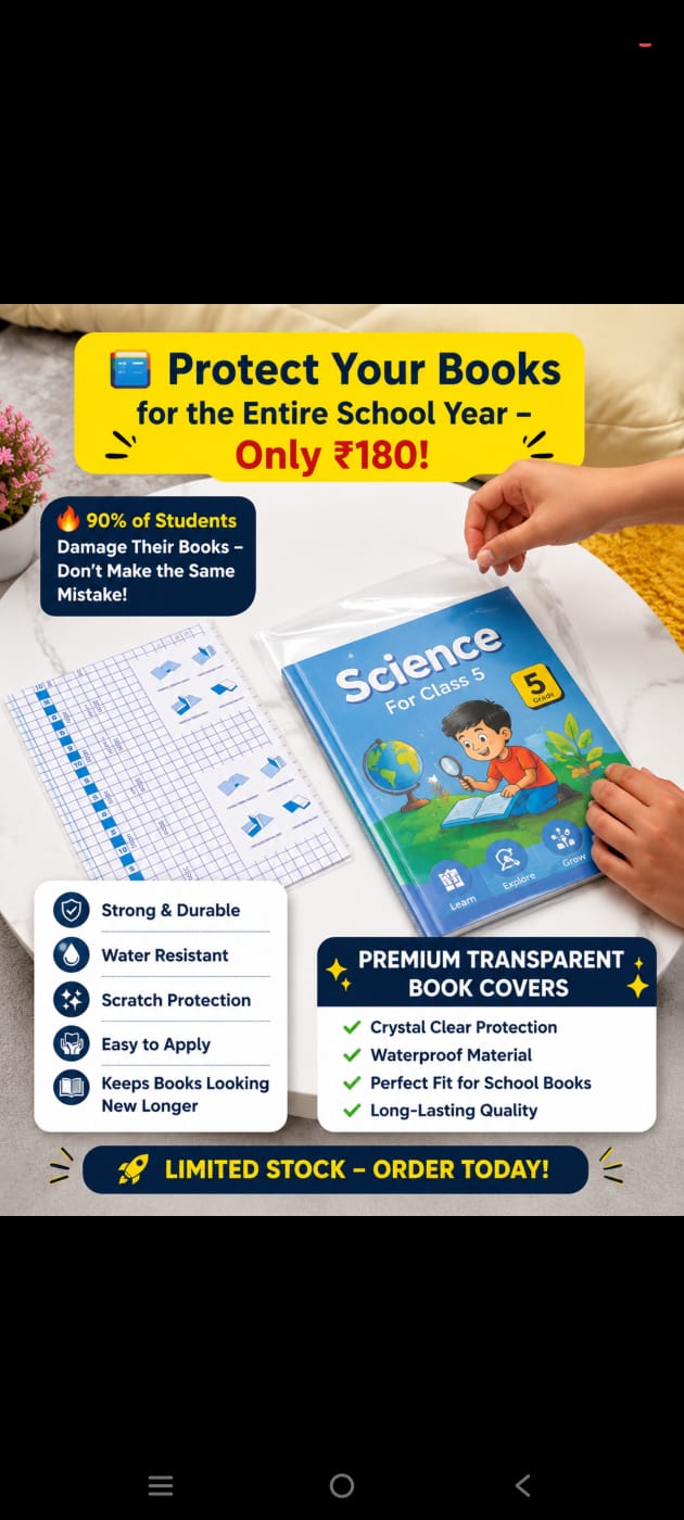 Premium Transparent Book Cover – Waterproof & Dustproof Protection