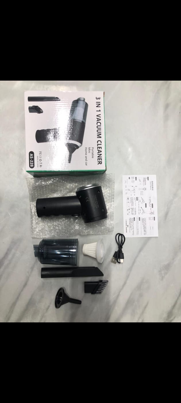 3-in-1 Cordless Mini Vacuum Cleaner for Car, Home & Keyboard | Portable Handheld Vacuum