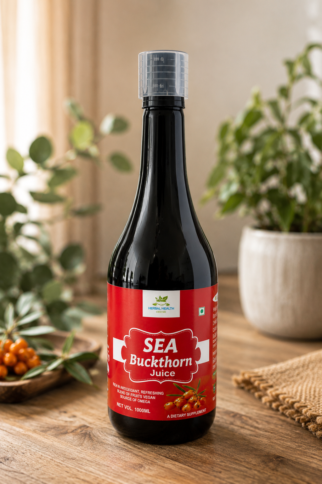 Premium sea Buckhorn Juice - 1000ml | Rich in Antioxidants & Omega